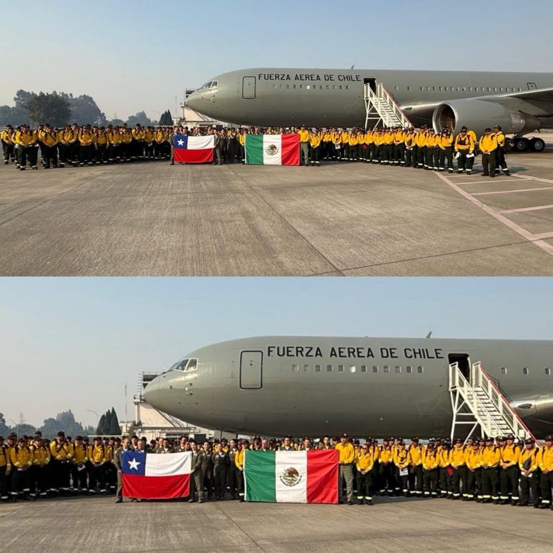 Brigadistas de México llegan a Chile para apoyar en la emergencia por incendios forestales